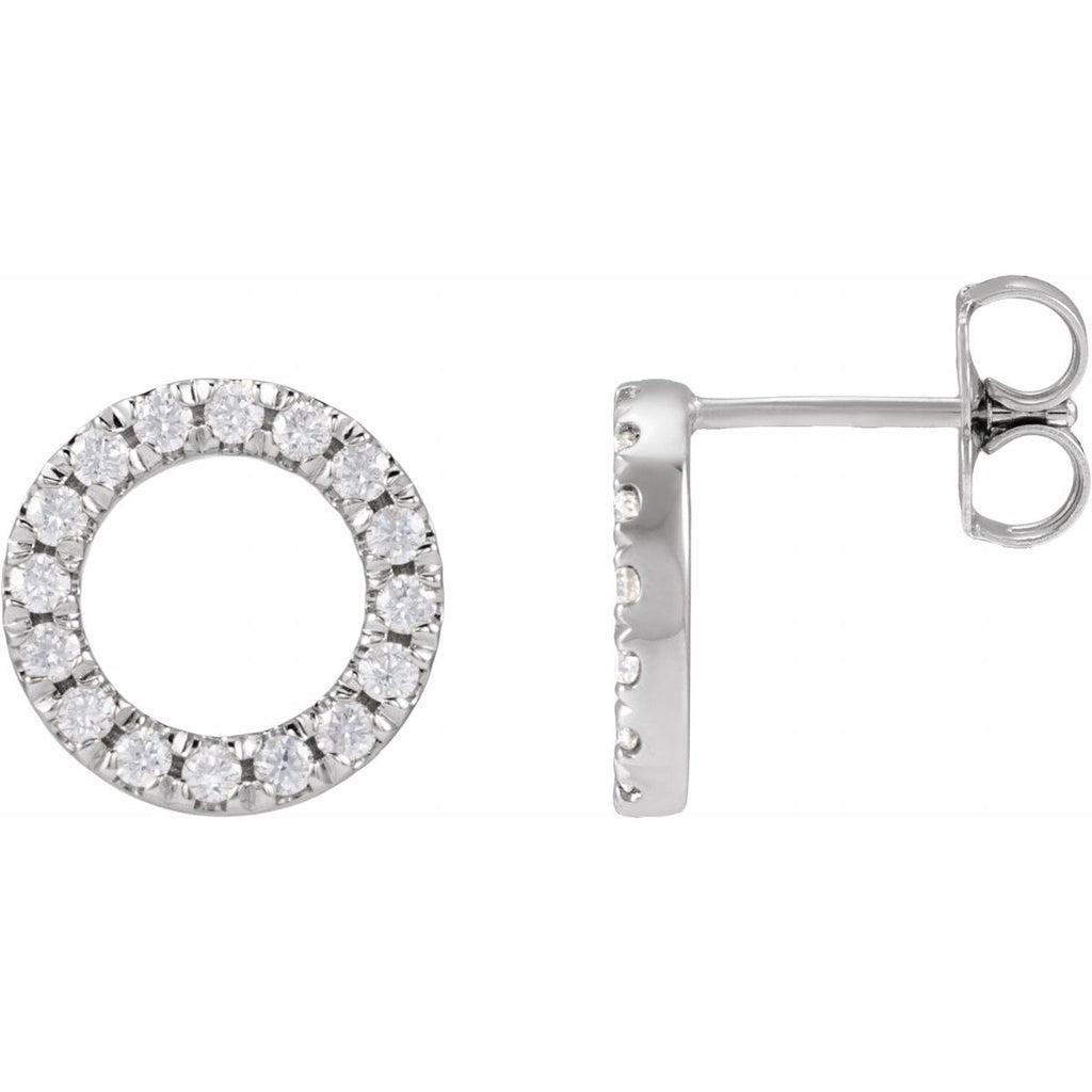 Sterling Silver 1/2 CTW Lab-Grown Diamond Circle Earrings