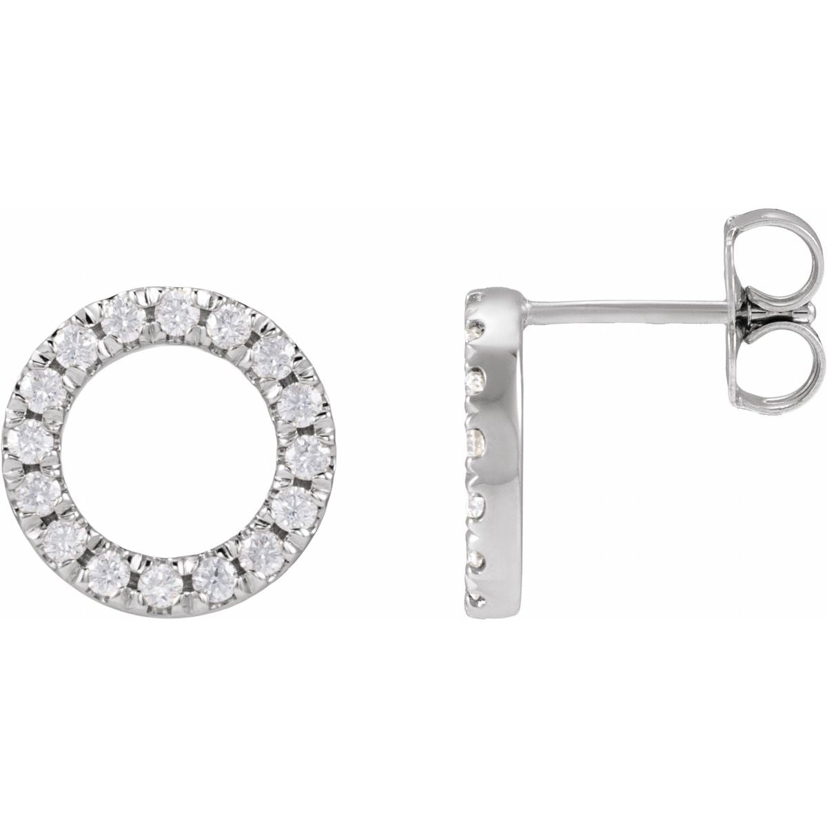 Sterling Silver 1/2 CTW Lab-Grown Diamond Circle Earrings