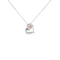 14K Rose Gold Plated Sterling Silver 1/10 Cttw Diamond Paw & Heart Pendant Necklace