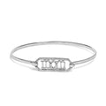 .925 Sterling Silver 1/5 Cttw Diamond Mom Bangle Bracelet