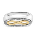 14K Yellow Gold Plated Sterling Silver Diamond Accent Infinity Ring