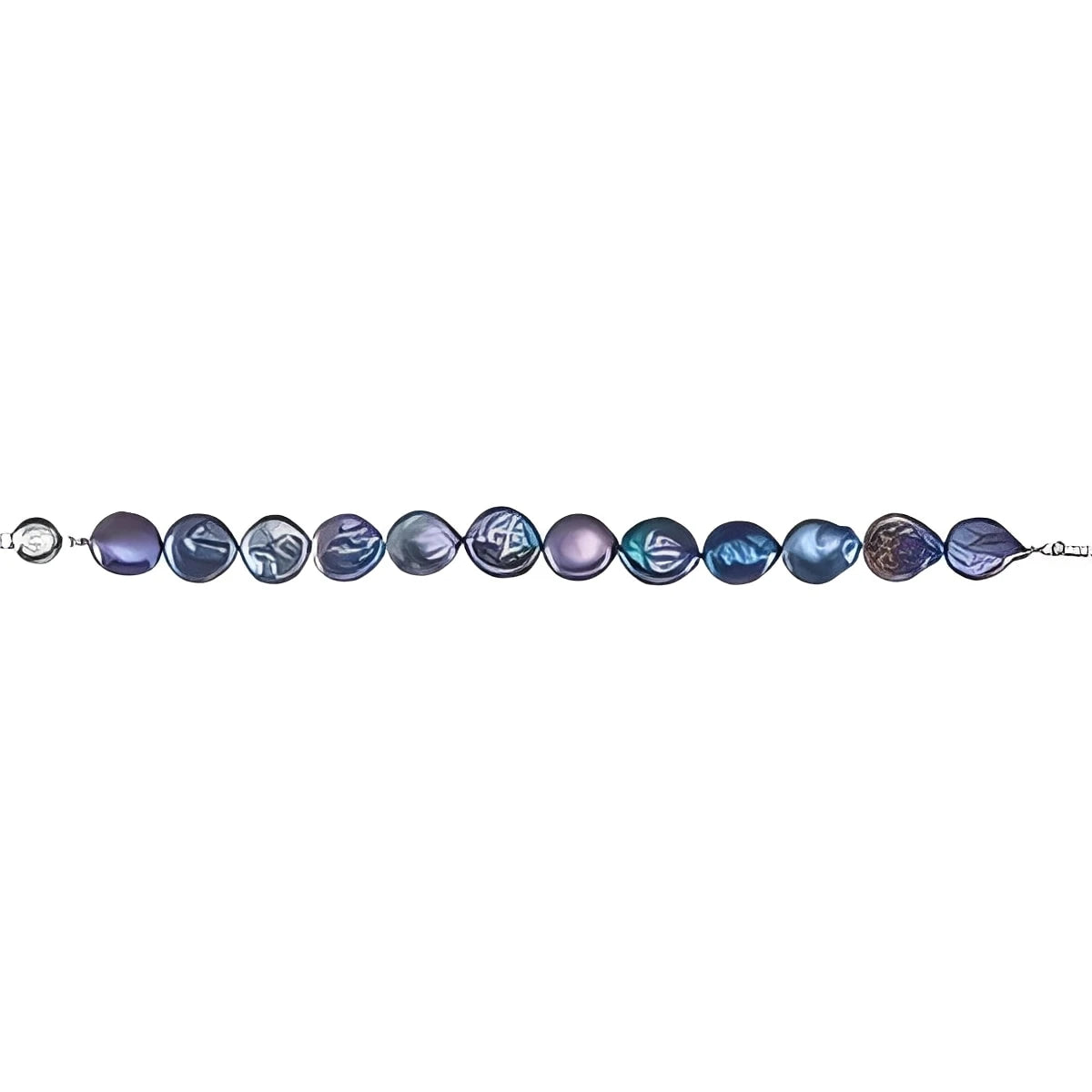 Sterling Silver Cultured Black Freshwater Pearl Coin 7 3/4" Bracelet