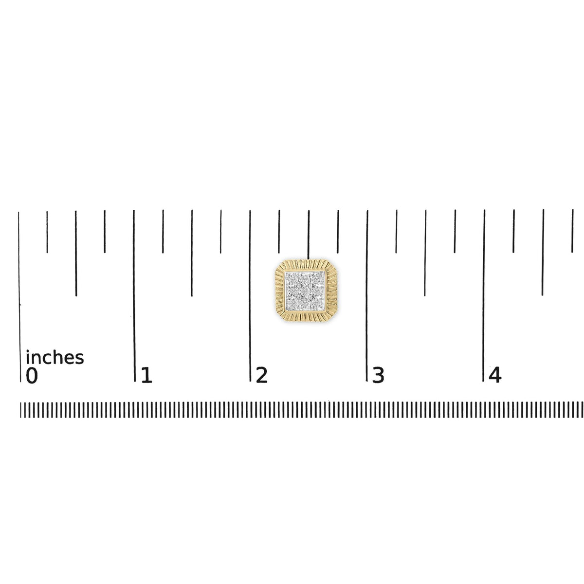 10K Yellow Gold Plated .925 Sterling Silver 1/6 Cttw Diamond Textured Halo Stud Earrings