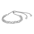 .925 Sterling Silver 1/2 Cttw Diamond Weave and Station Bolo Bracelet