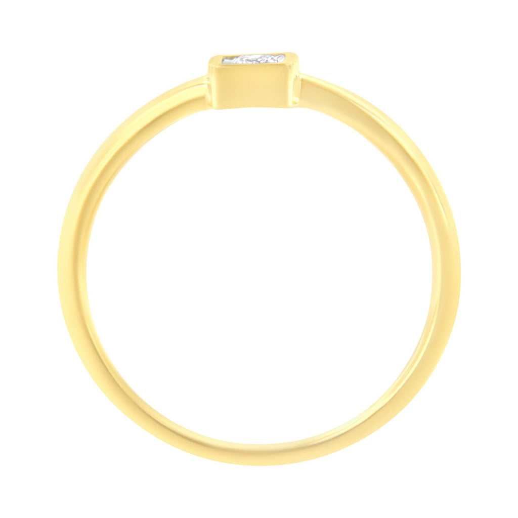 14K Yellow Gold Plated .925 Sterling Silver 1/20 cttw Miracle Set Diamond Promise Ring (J-K Color, I1-I2 Clarity)