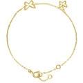14K Yellow Gold Butterfly Adjustable 6 1/2-7 1/2" Bracelet