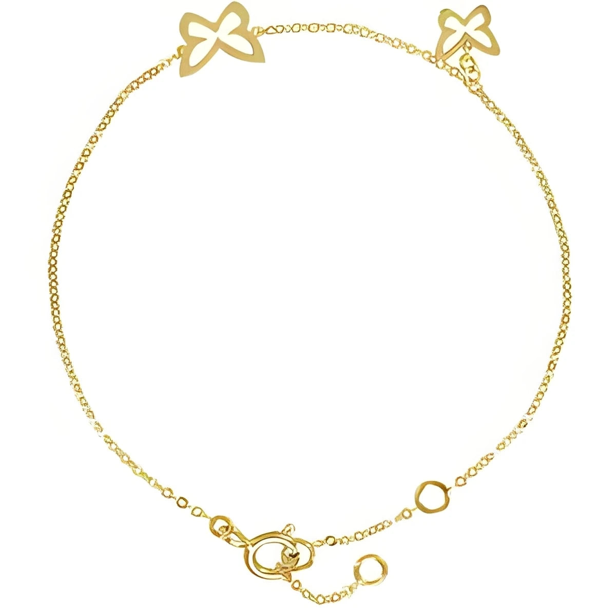14K Yellow Gold Butterfly Adjustable 6 1/2-7 1/2" Bracelet