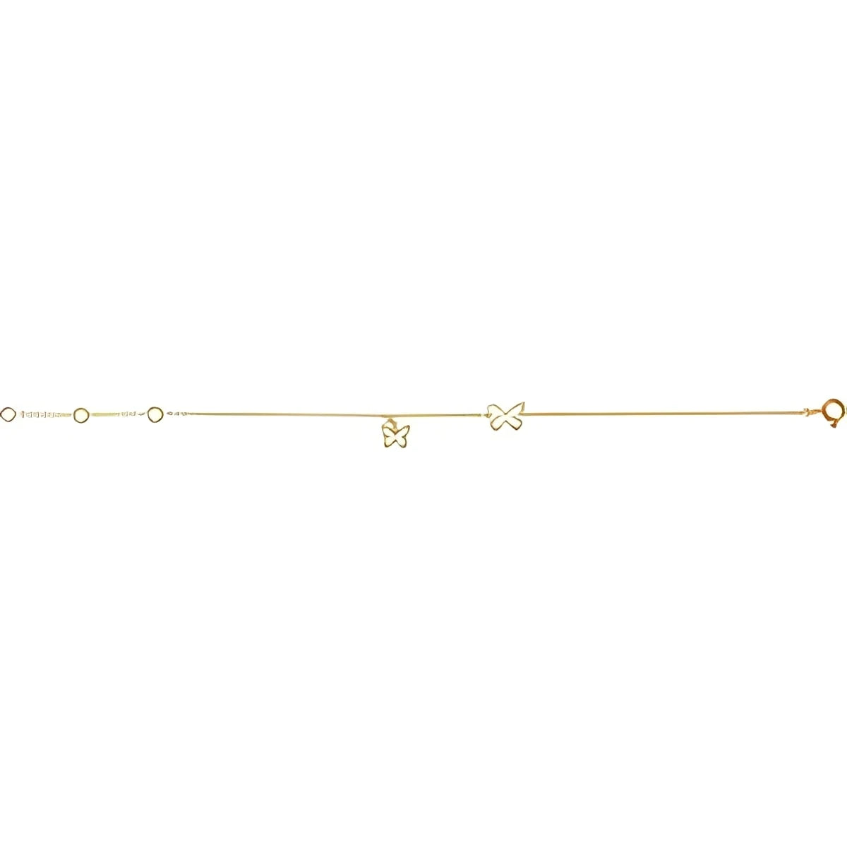 14K Yellow Gold Butterfly Adjustable 6 1/2-7 1/2" Bracelet