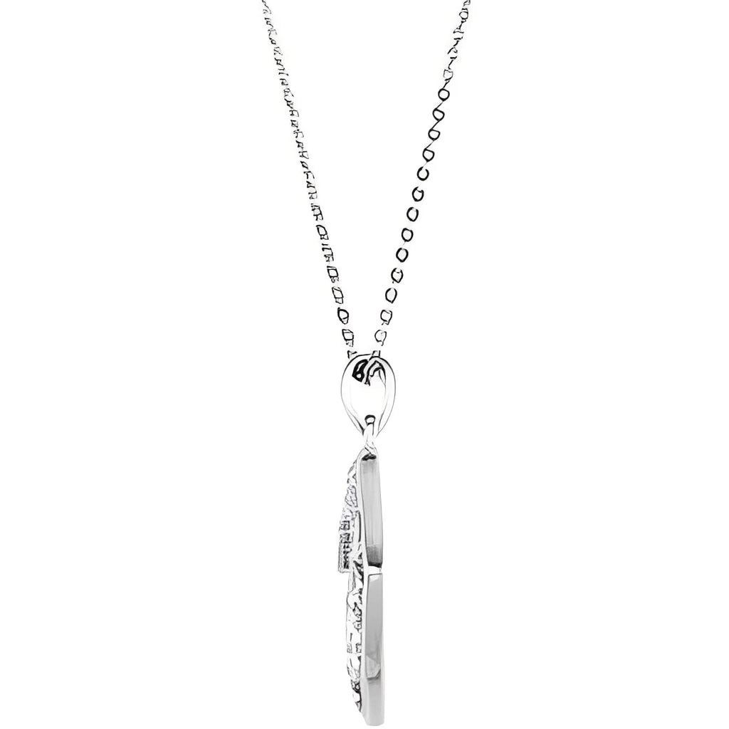 Sterling Silver 1.5 mm Round Imitation Pink Cubic Zirconia  Handprints 18" Necklace