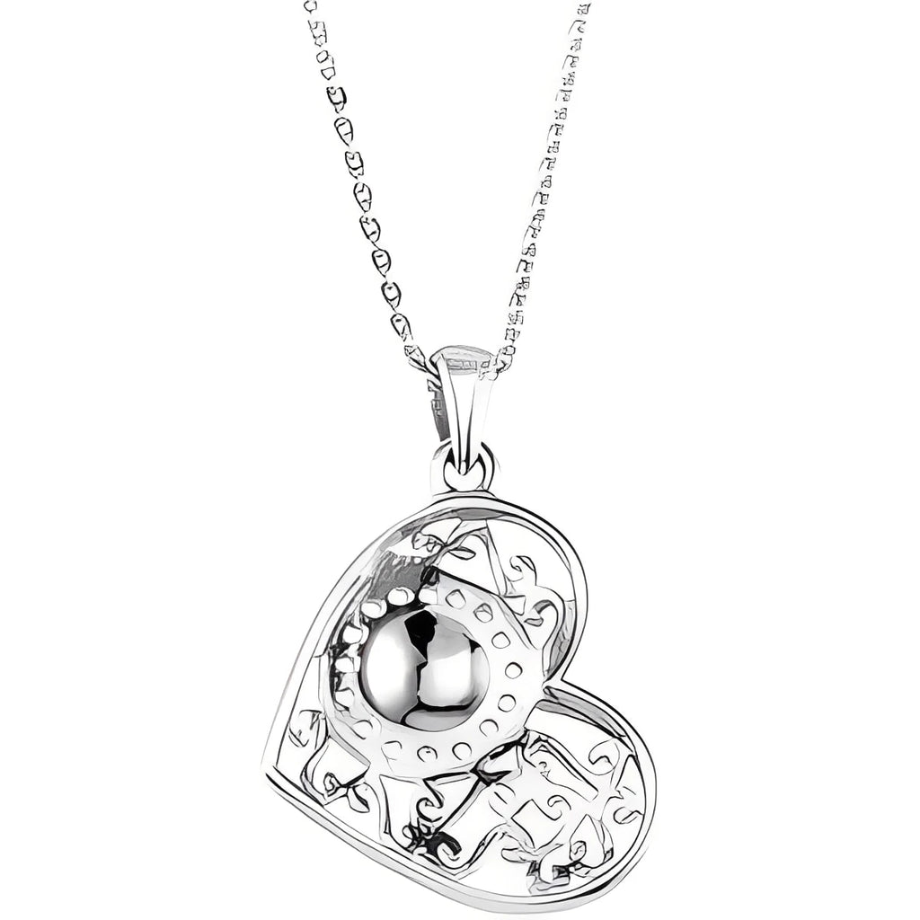 Sterling Silver 1.5 mm Round Imitation Pink Cubic Zirconia  Handprints 18" Necklace
