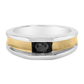 Men's 14K Yellow Gold Plated Sterling Silver 1/2 Cttw Black Diamond Band Ring