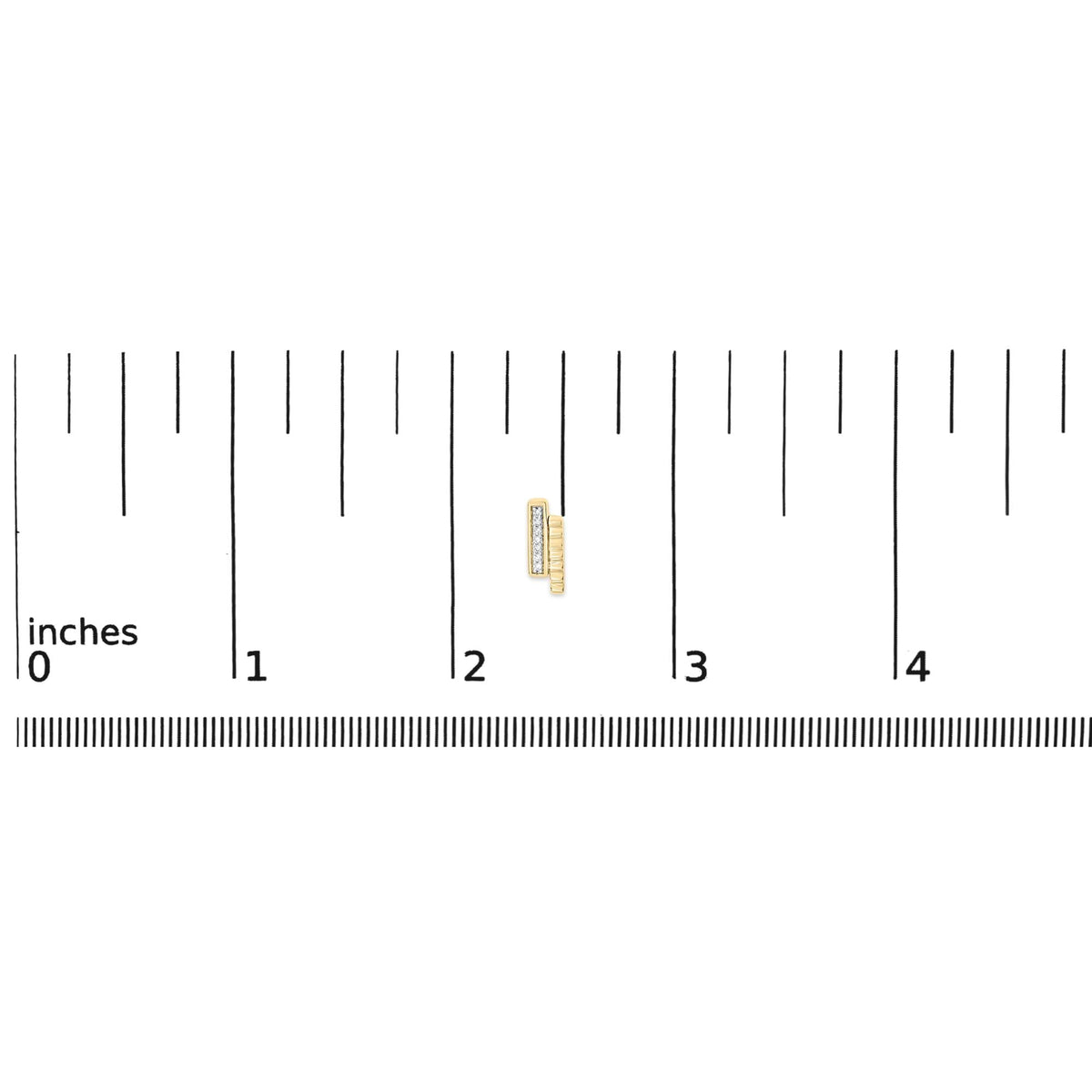 14k Yellow Gold Plated .925 Sterling Silver Diamond Accent Bar Stud Earrings
