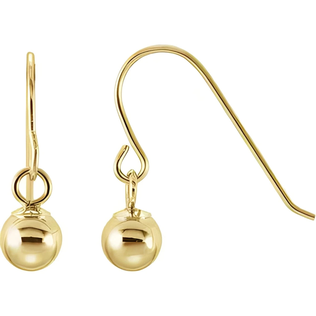 14K Yellow Gold 4 mm Ball Earrings