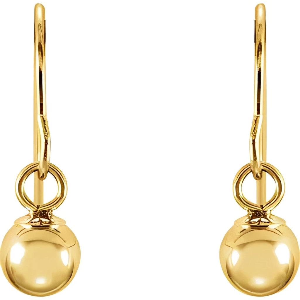 14K Yellow Gold 4 mm Ball Earrings