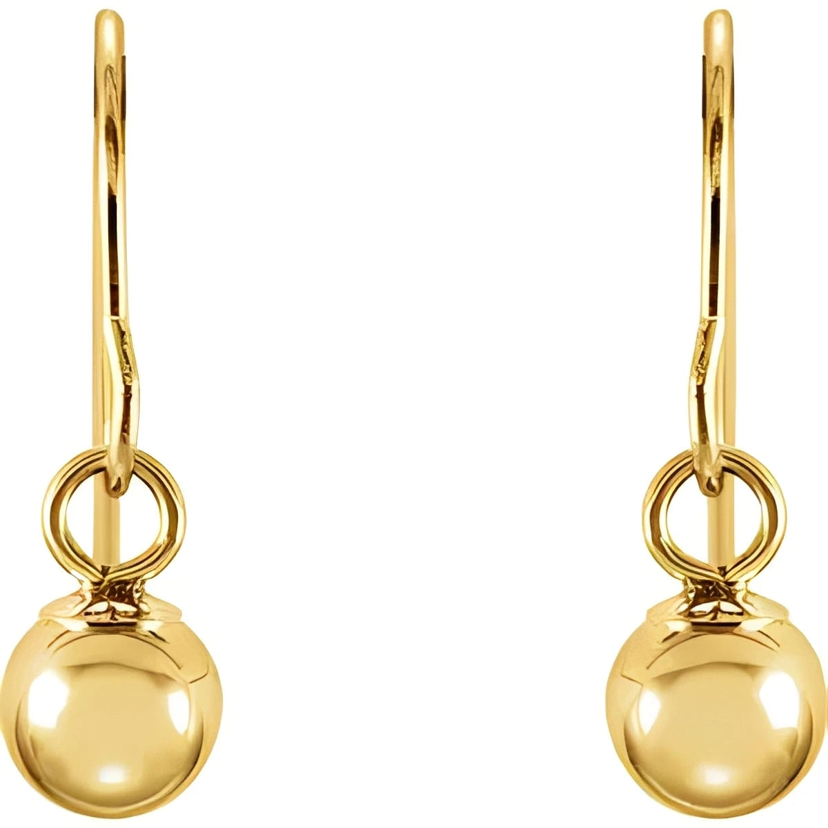 14K Yellow Gold 4 mm Ball Earrings
