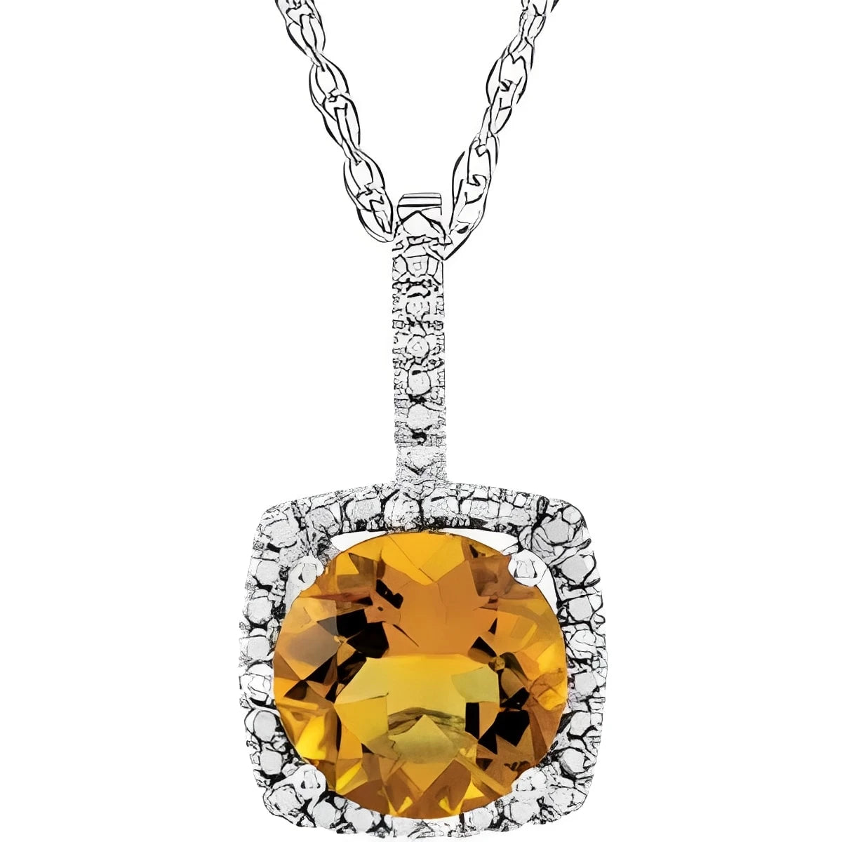 Sterling Silver 6.5-7 mm Cultured White Freshwater Pearl & .015 CTW Natural Diamond 18" Necklace