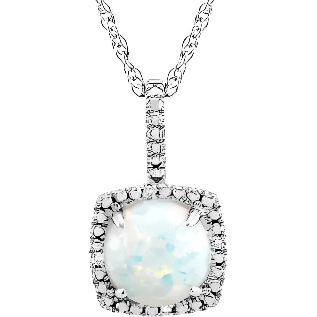 Sterling Silver 6.5-7 mm Cultured White Freshwater Pearl & .015 CTW Natural Diamond 18" Necklace