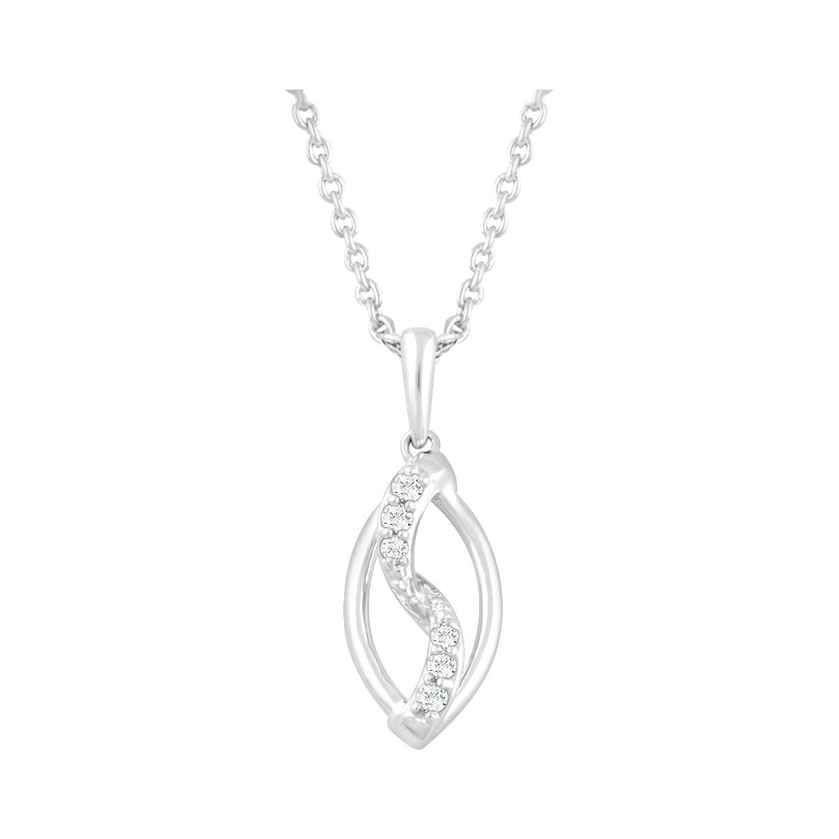 Sterling Silver .08 CTW Natural Diamond 18" Necklace