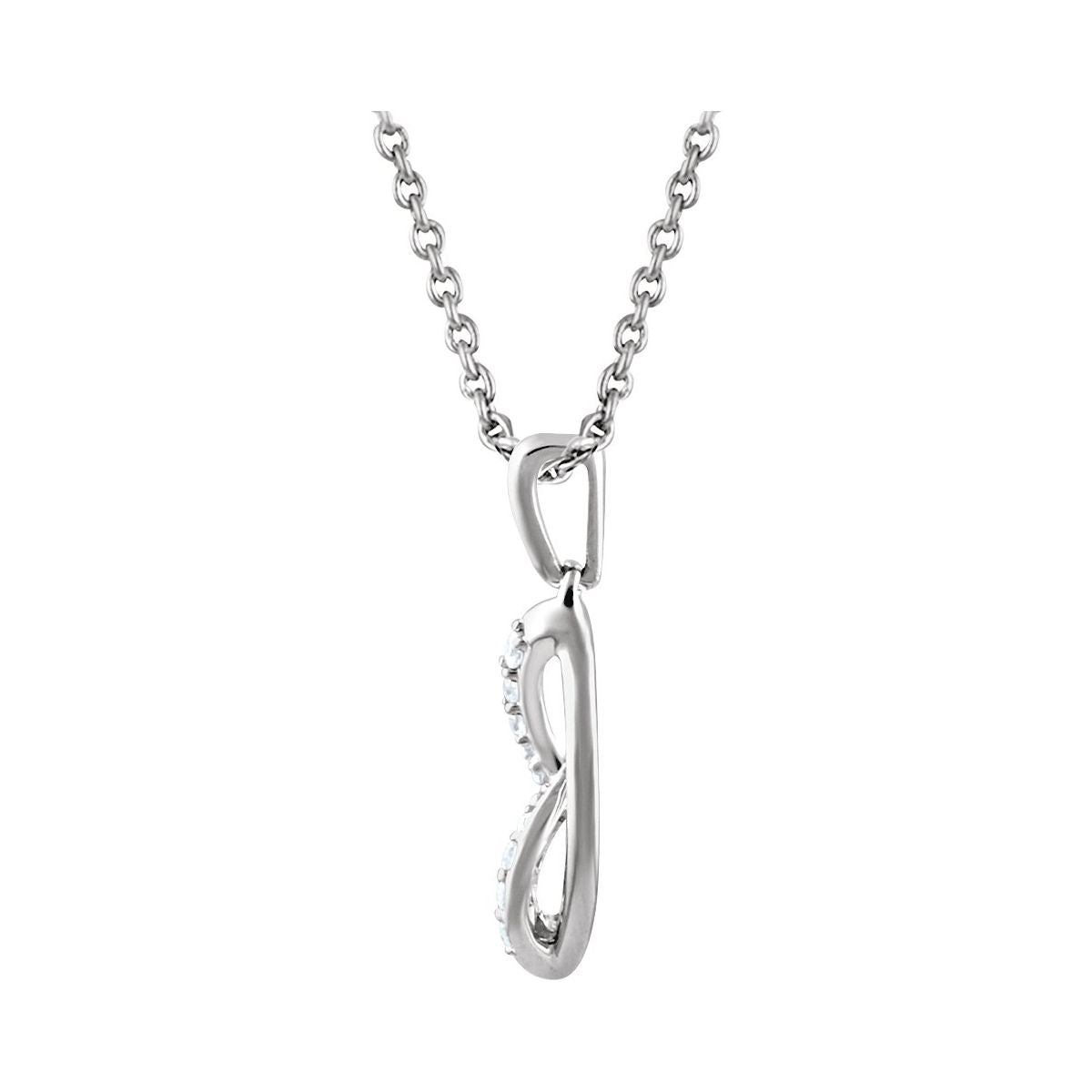 Sterling Silver .08 CTW Natural Diamond 18" Necklace