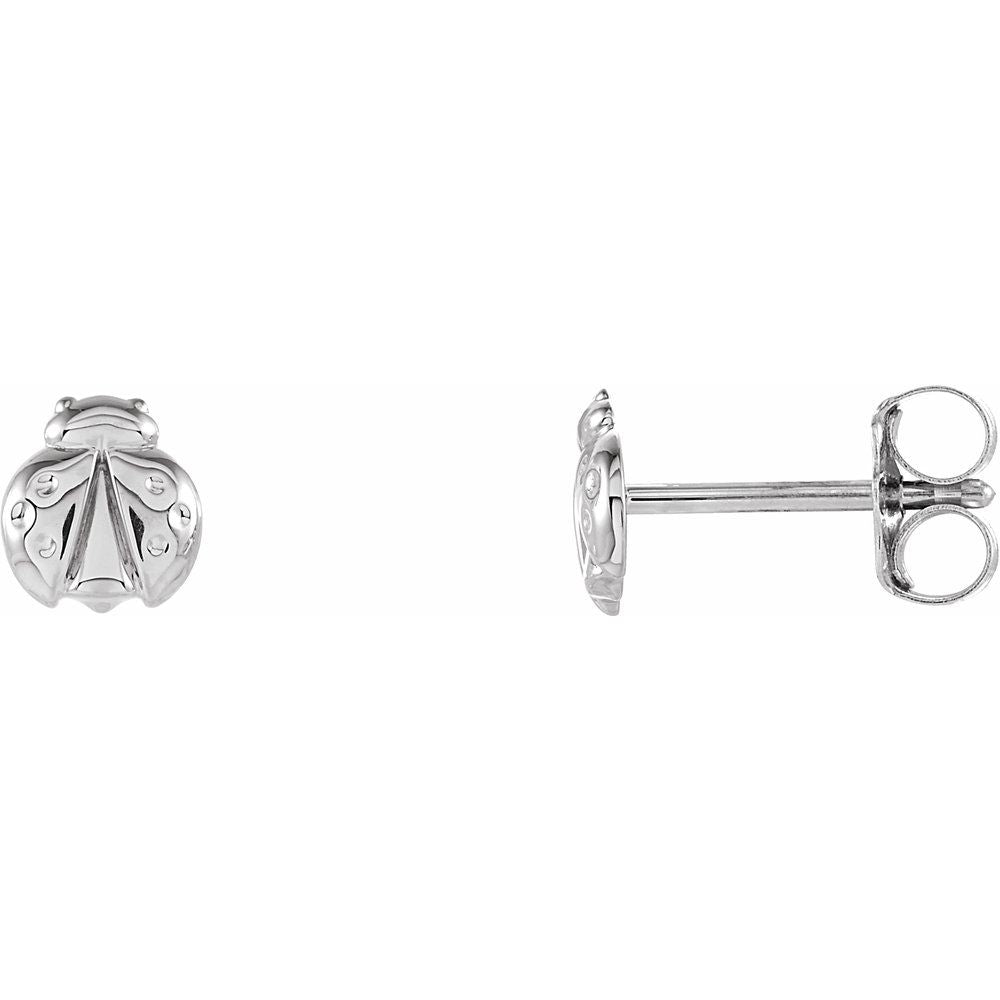 Platinum Ladybug Earrings