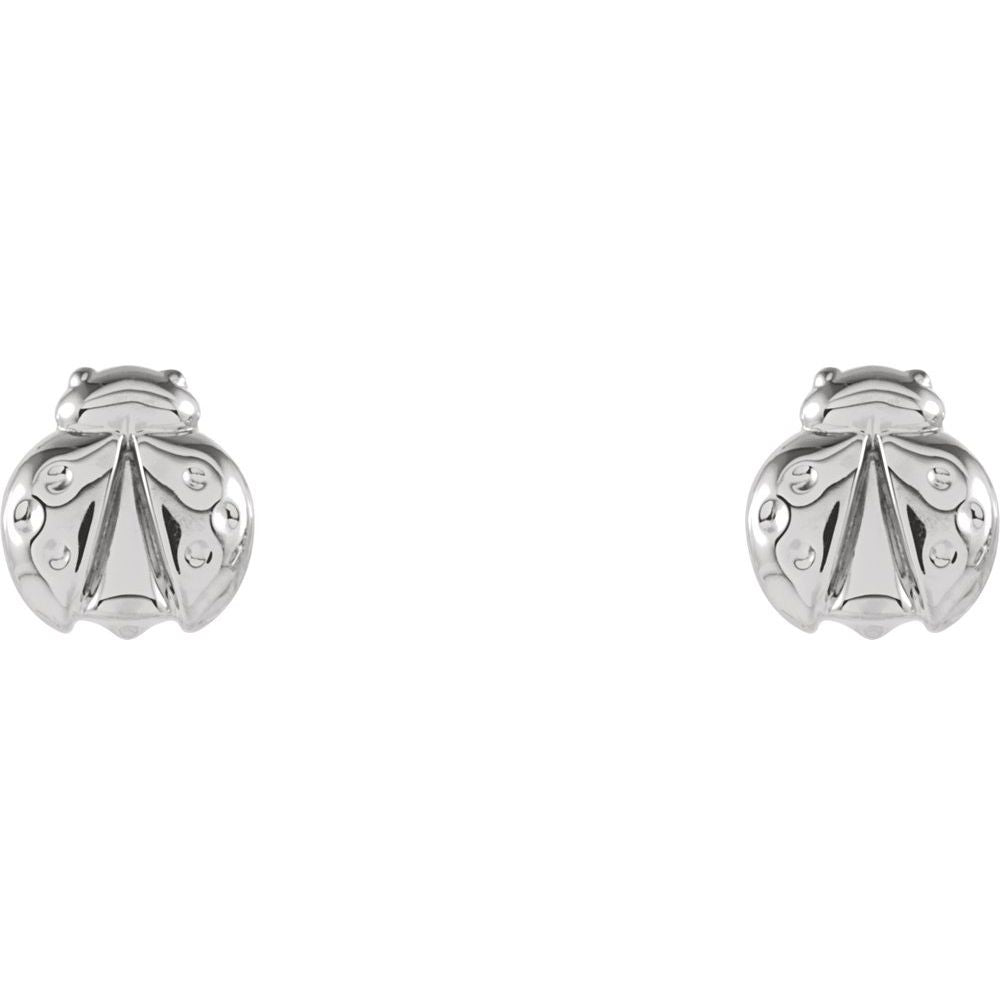 Platinum Ladybug Earrings