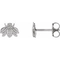 14K White Gold Bumblebee Earrings