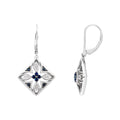 Sterling Silver Natural Blue Sapphire & .04 CTW Natural Diamond Earrings