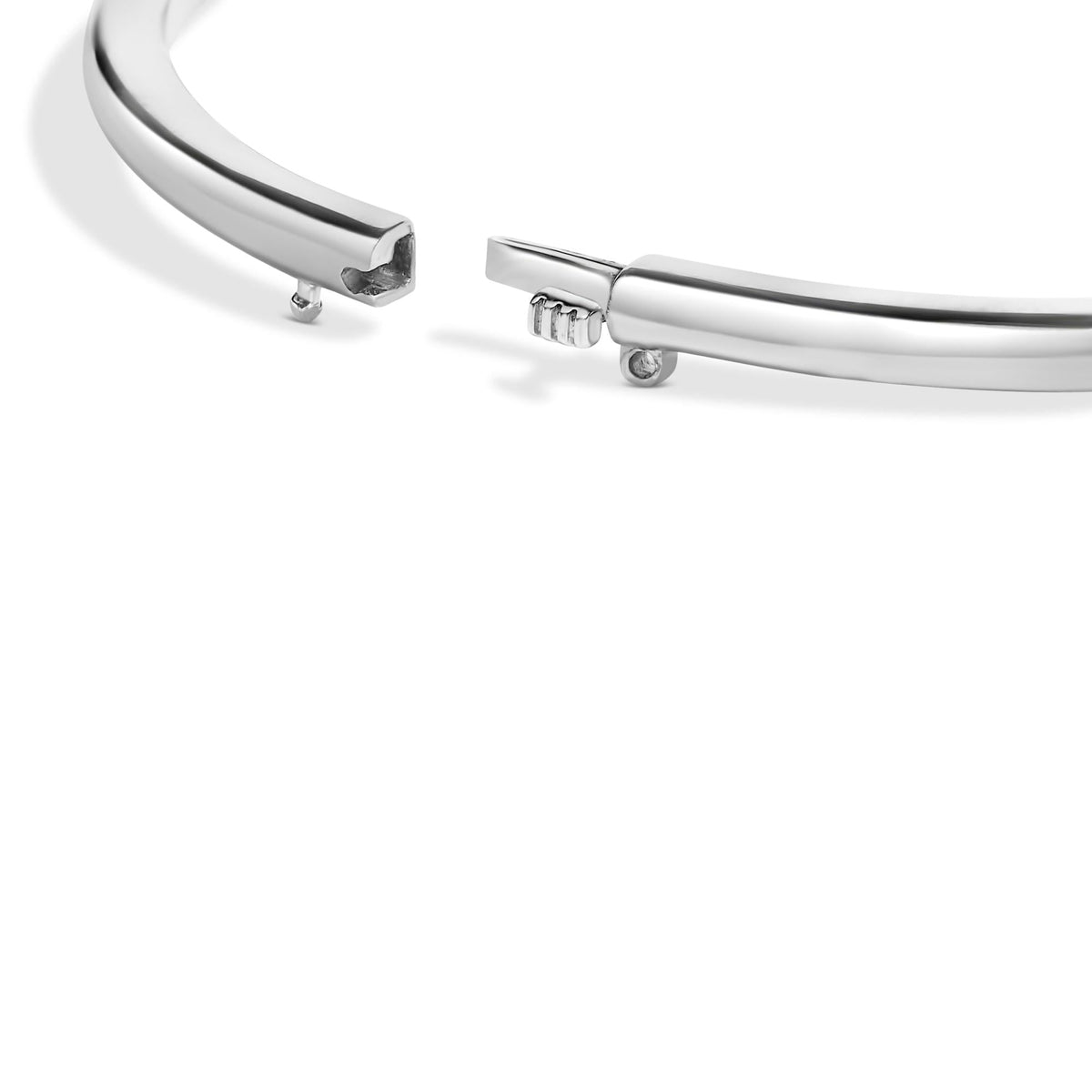 .925 Sterling Silver 7X7MM Created Red Ruby Solitaire Bangle Bracelet - 7 Inches
