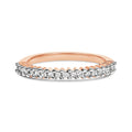 10K Rose Gold Plated Sterling Silver 1/3 Cttw Diamond Band Ring