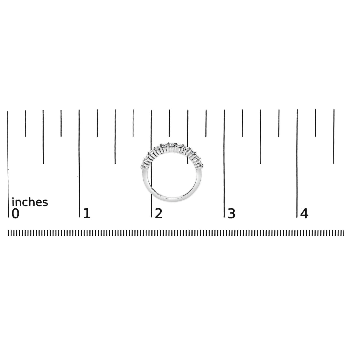.925 Sterling Silver 1/2 cttw Shared Prong-Set Brilliant Round-Cut Diamond 11 Stone Band Ring (I-J Color, SI2-I1 Clarity)
