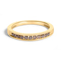 IGI Certified 1/4 Cttw Diamond 10K Yellow Gold Channel Set Band Style Ring (J-K Color, I2-I3 Clarity)
