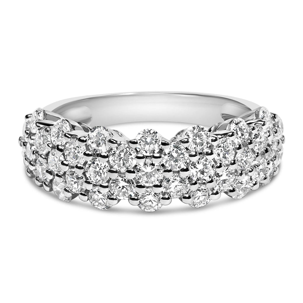 .925 Sterling Silver 2.0 cttw Lab Grown Diamond Scattered Band Ring (F-G Color, VS1-VS2 Clarity)