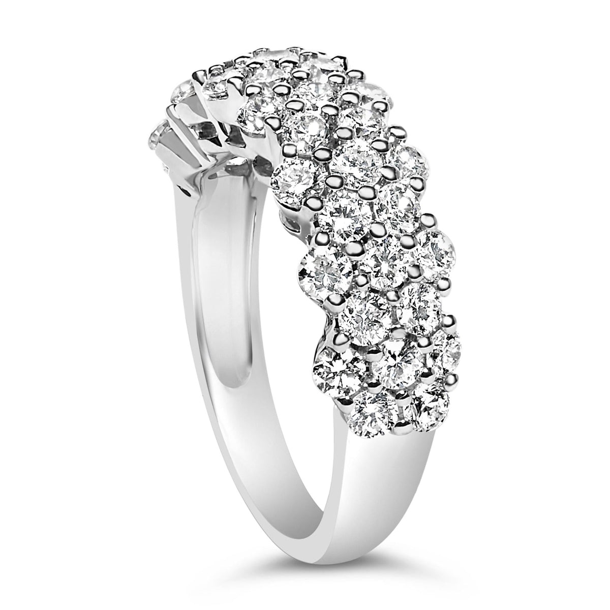 .925 Sterling Silver 2.0 cttw Lab Grown Diamond Scattered Band Ring (F-G Color, VS1-VS2 Clarity)