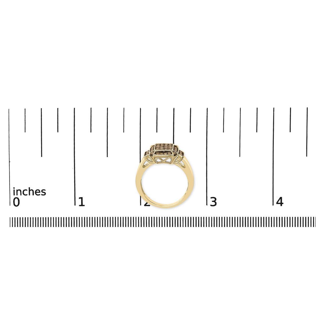10K Yellow Gold Plated .925 Sterling Silver 1/2 Cttw Champagne Diamond Step Up Ring