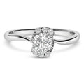 Sterling Silver Lab Grown 1/2 Cttw Diamond Floral Cluster Engagement Ring