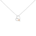 14K Rose Gold Plated Sterling Silver Diamond Accent Heart Pendant Necklace