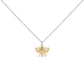 14K Yellow Gold Plated Sterling Silver Diamond Accent Bee Pendant Necklace