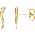 14K Yellow Gold Horn Earrings