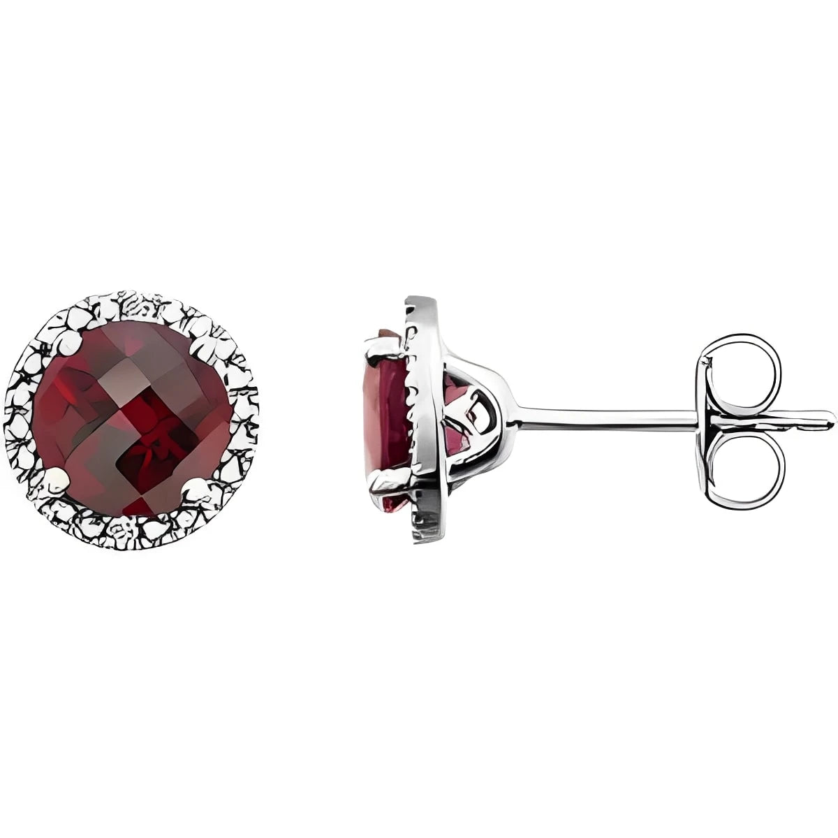 Sterling Silver Lab-Grown Blue Sapphire & .01 CTW Natural Diamond Earrings