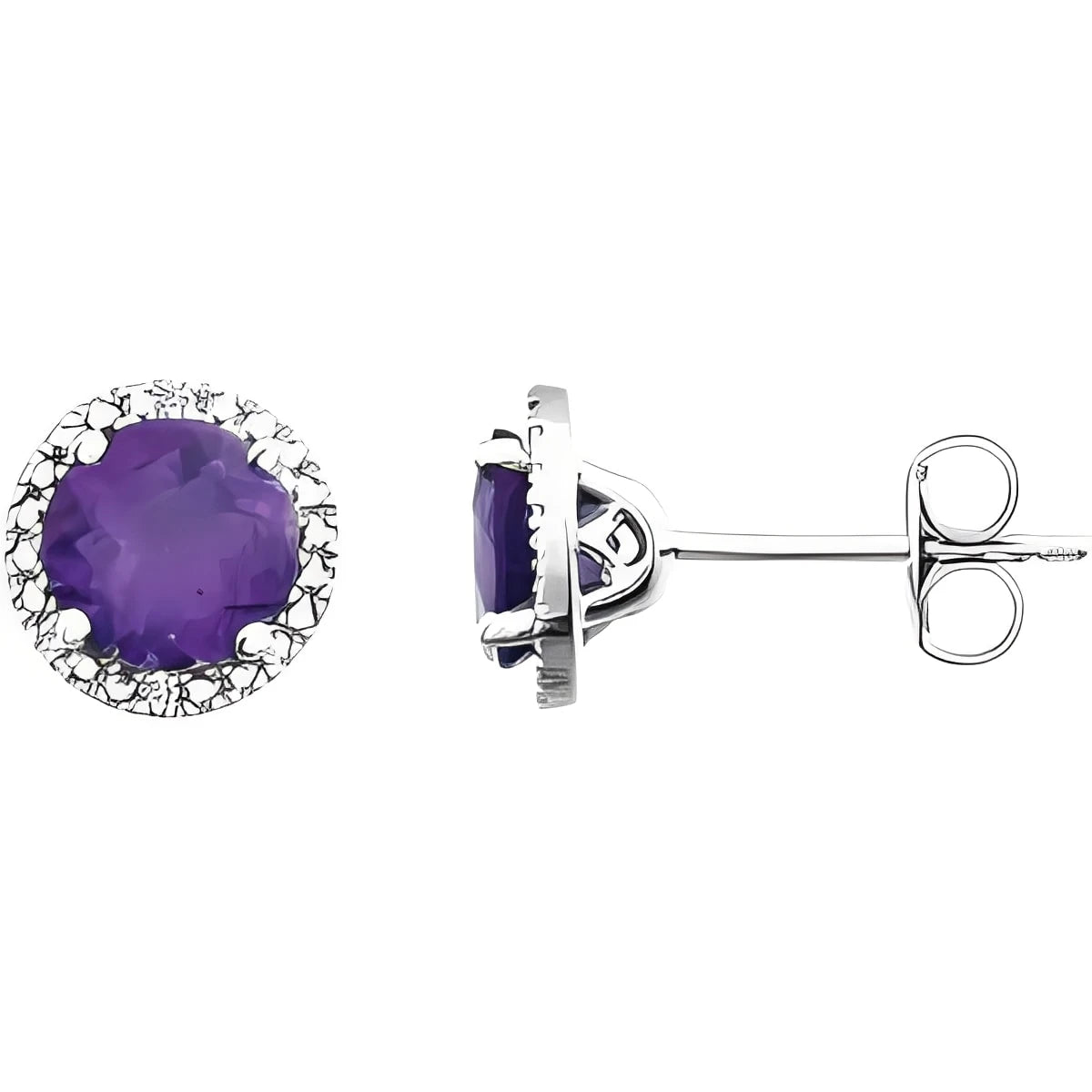 Sterling Silver Lab-Grown Blue Sapphire & .01 CTW Natural Diamond Earrings