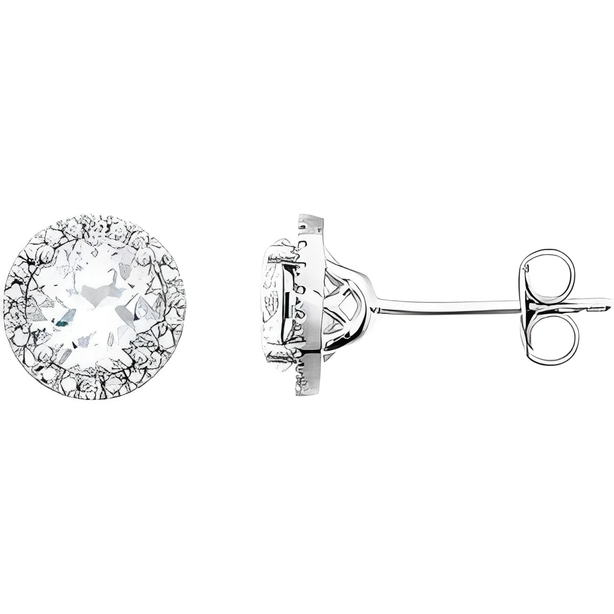 Sterling Silver Lab-Grown Blue Sapphire & .01 CTW Natural Diamond Earrings