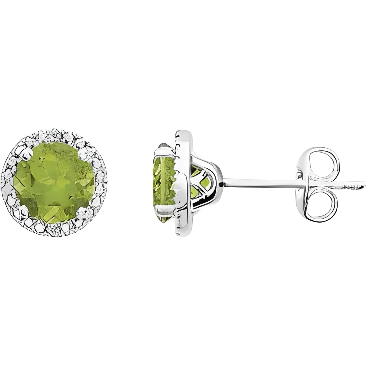 Sterling Silver Lab-Grown Blue Sapphire & .01 CTW Natural Diamond Earrings