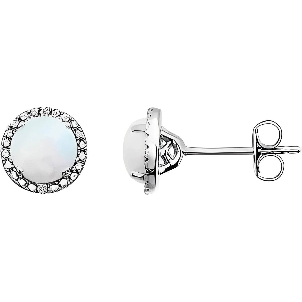Sterling Silver Lab-Grown Blue Sapphire & .01 CTW Natural Diamond Earrings