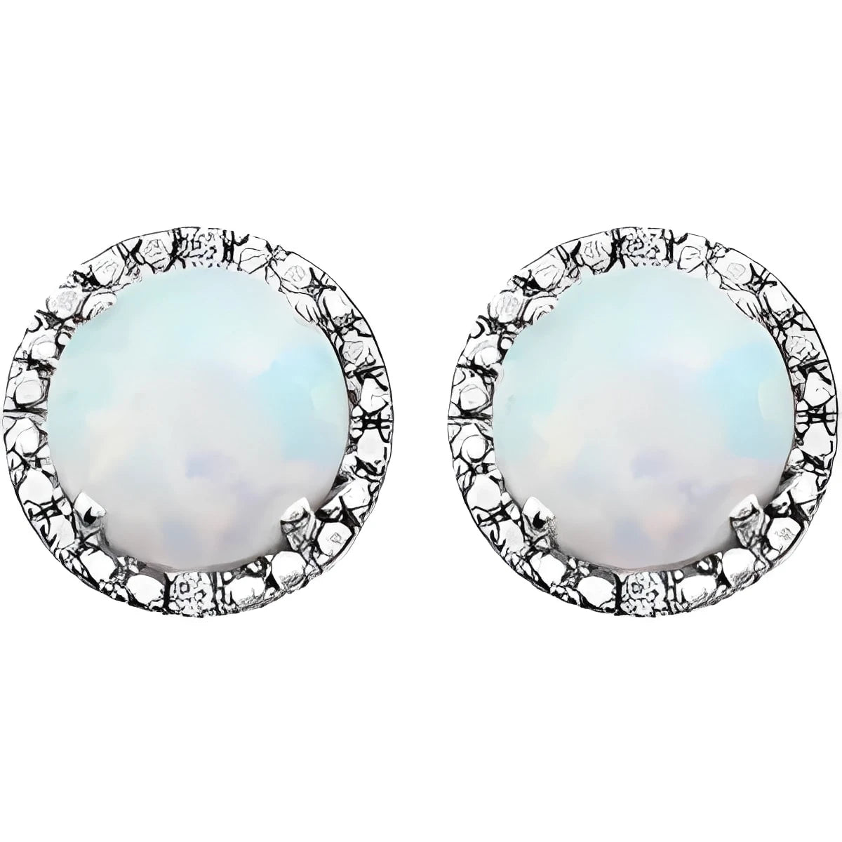Sterling Silver Lab-Grown Blue Sapphire & .01 CTW Natural Diamond Earrings