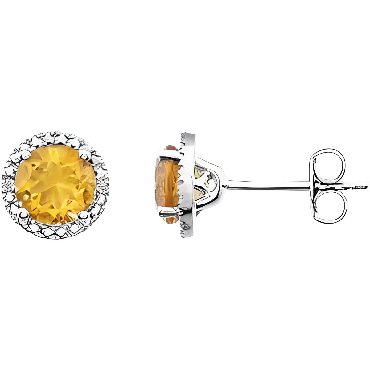 Sterling Silver Lab-Grown Blue Sapphire & .01 CTW Natural Diamond Earrings