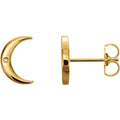 14K Yellow Gold .005 CTW Natural Diamond Crescent Earrings