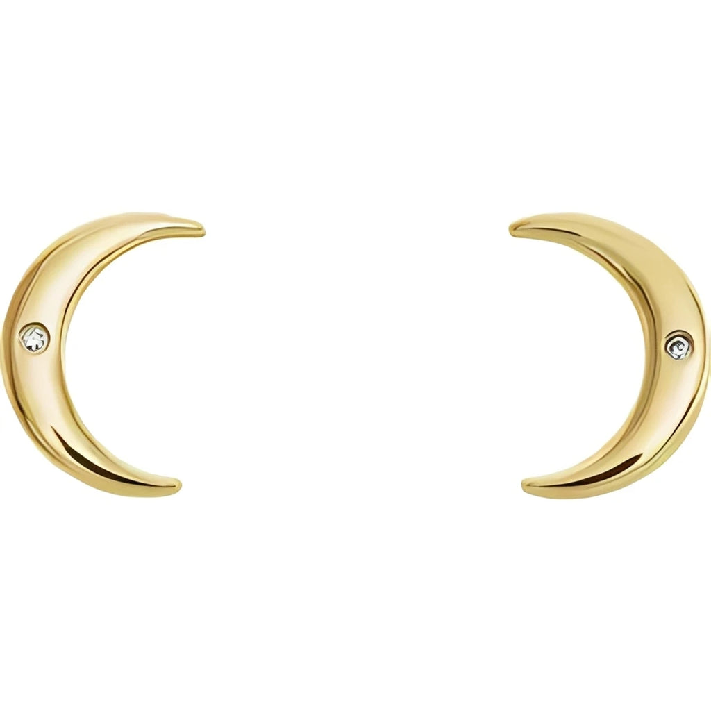 14K Yellow Gold .005 CTW Natural Diamond Crescent Earrings