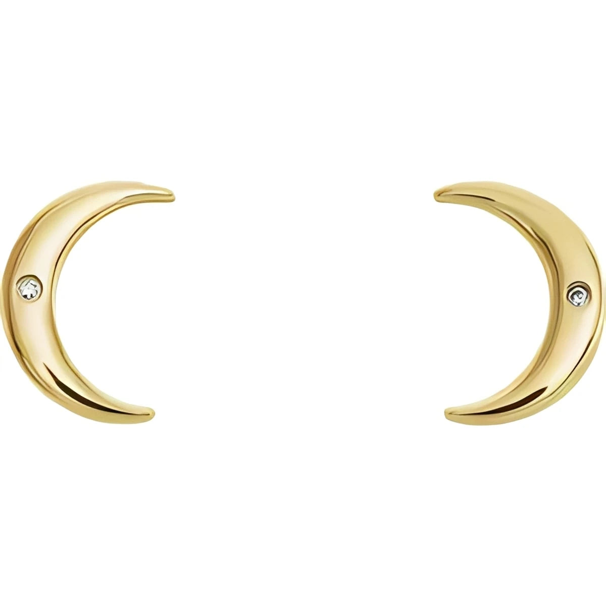 14K Yellow Gold .005 CTW Natural Diamond Crescent Earrings