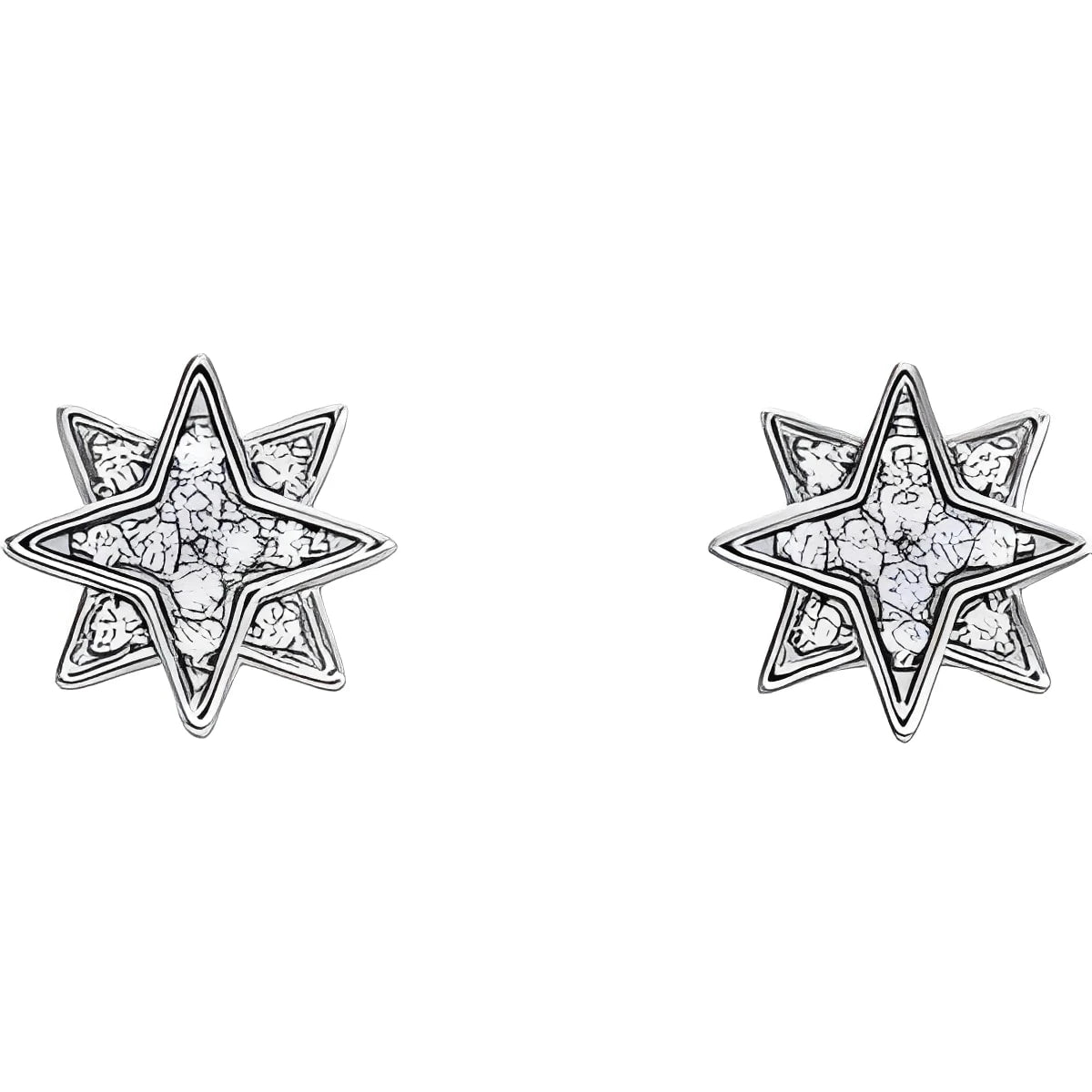 14K White Gold .08 CTW Natural Diamond Star Earrings