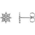 14K White Gold .08 CTW Natural Diamond Star Earrings